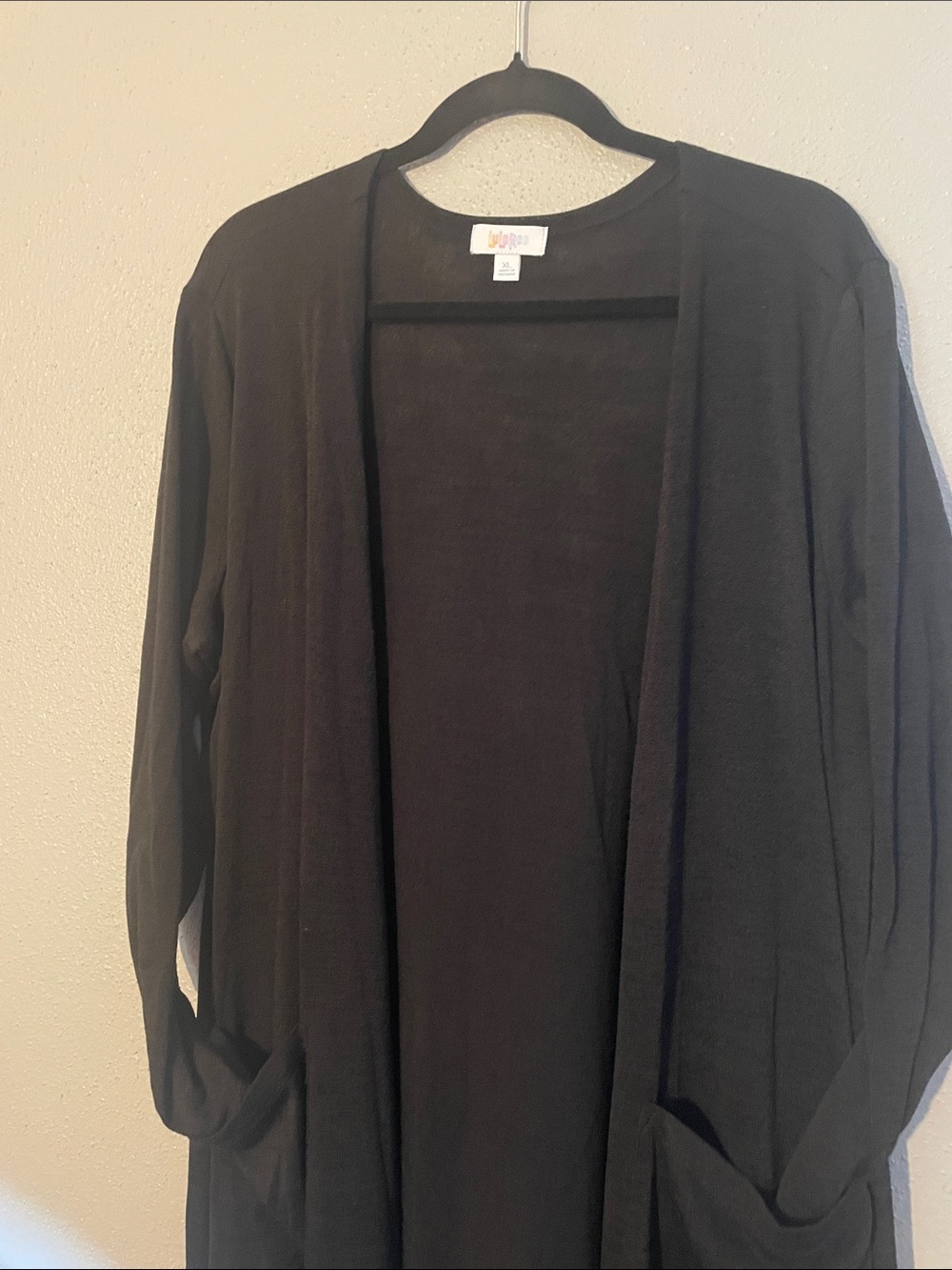 Lularoe long Black Open-Front Women's Cardigan Sweater
